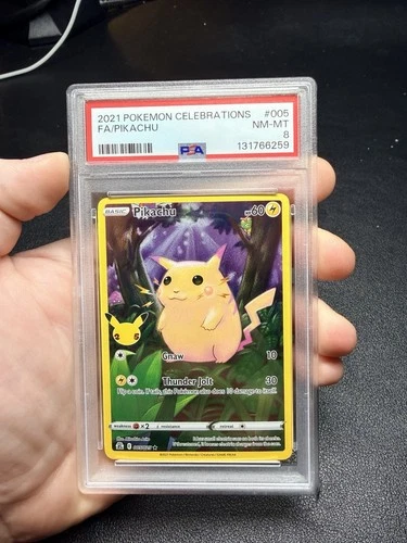 2021 Pokemon Celebrations Pikachu Full Art 005/025 Holo PSA 8