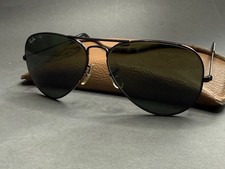 RAY BAN Aviator Vintage Black USA Unworn Nr Mint Condition G-15 Glass Lenses EXC