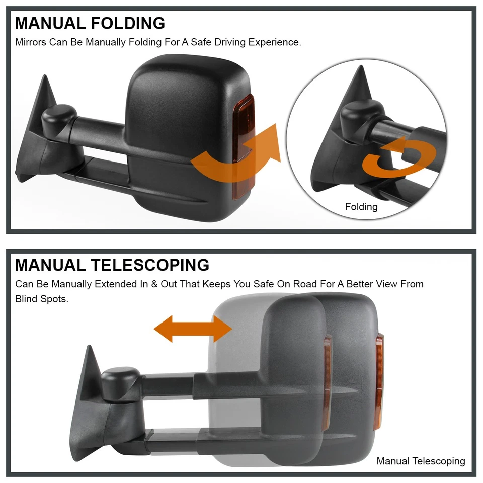 Fits 88-98 Chevy GMC C/K 1500 2500 Power Side Tow Mirrors+LED Signal Left+Right Foto 4 de 4