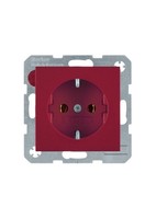 Berker 47438912 Steckdose Schuko Rot, GläNzend Berker S.1/B.3/B.7