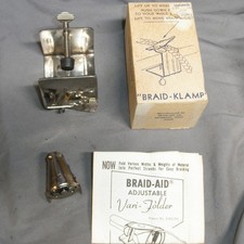 Vintage Braid-Klamp Clamp and Adj Vari-Folder Braid Aid For Making Braided Rugs