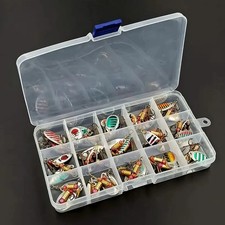 30pcs Metal Spoon Spinner Fishing Lure with Treble Hook Wobblers Artificial Bait