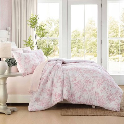 Laura Ashley Delphine Pink Full/Queen Comforter Sham Set