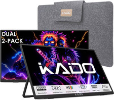 Dual Portable Monitor Setup - 2-Pack 15.6'' FHD 1080P Triple Monitor Extender fo