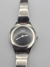 Women’s ESQ Esquire Swiss 100561 Silver Tone Watch New Battery Working