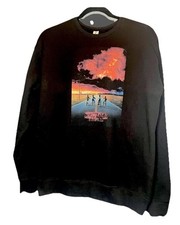 Stranger Things Black Sweatshirt Long Sleeve Graphic Size S