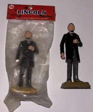 Vintage 2 LOT Lincoln 16 Marx Toys US Presidents Plastic Mini Figurines
