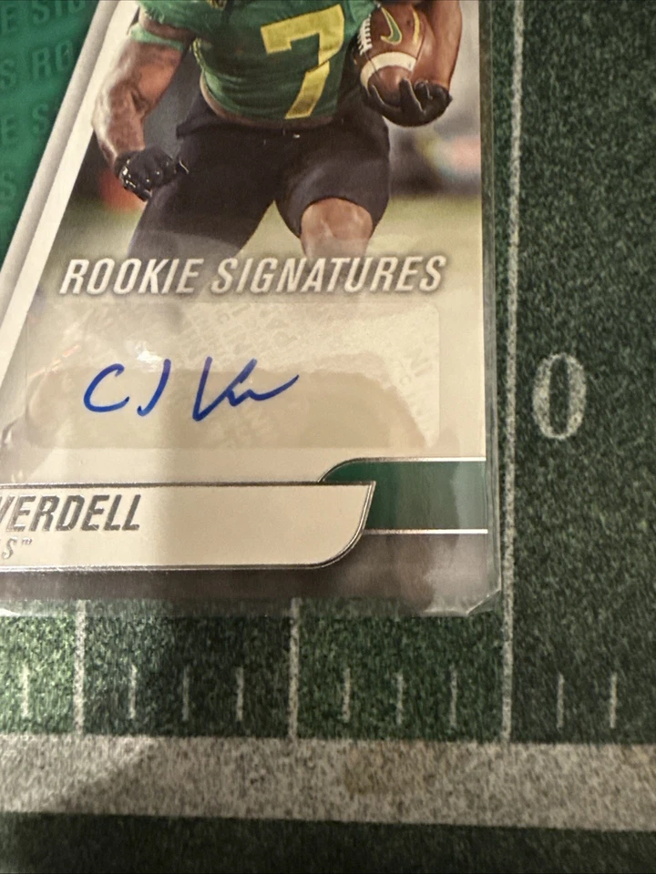 CJ Verdell 2022 Panini Chronicles Threads Rookie Signatures RC - Image 3 of 4