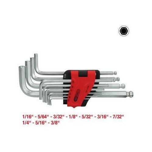 Kugelkopf-Innensechskant-WinkelstiftschlüSsel-Satz, Lang, 10-Tlg Ks Tools-image
