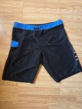 Fox Brand Black And Blue Board shorts Worn Once 36 Waist