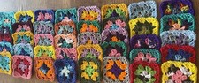 Lot Of 20  4&rdquo;  Crochet GRANNY  SQUARES Ea SquareDifferent Afghan Scarfs HatPurse