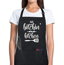 Xornis 100 Cotton Funny Apron with 2 Pockets for Men Women BBQ Grilling