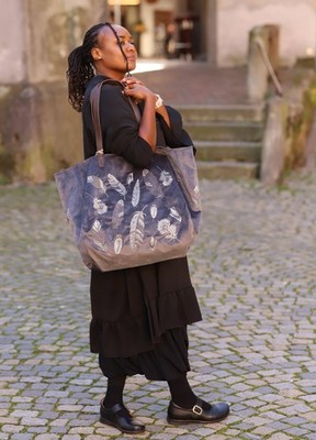 THE MOSHI - XXL TASCHE - Lagenlook SHOPPER - HANDTASCHE - grau