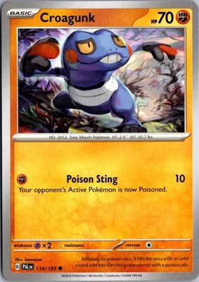 Croagunk Normal Common SV02: Paldea Evolved 114/193 NM