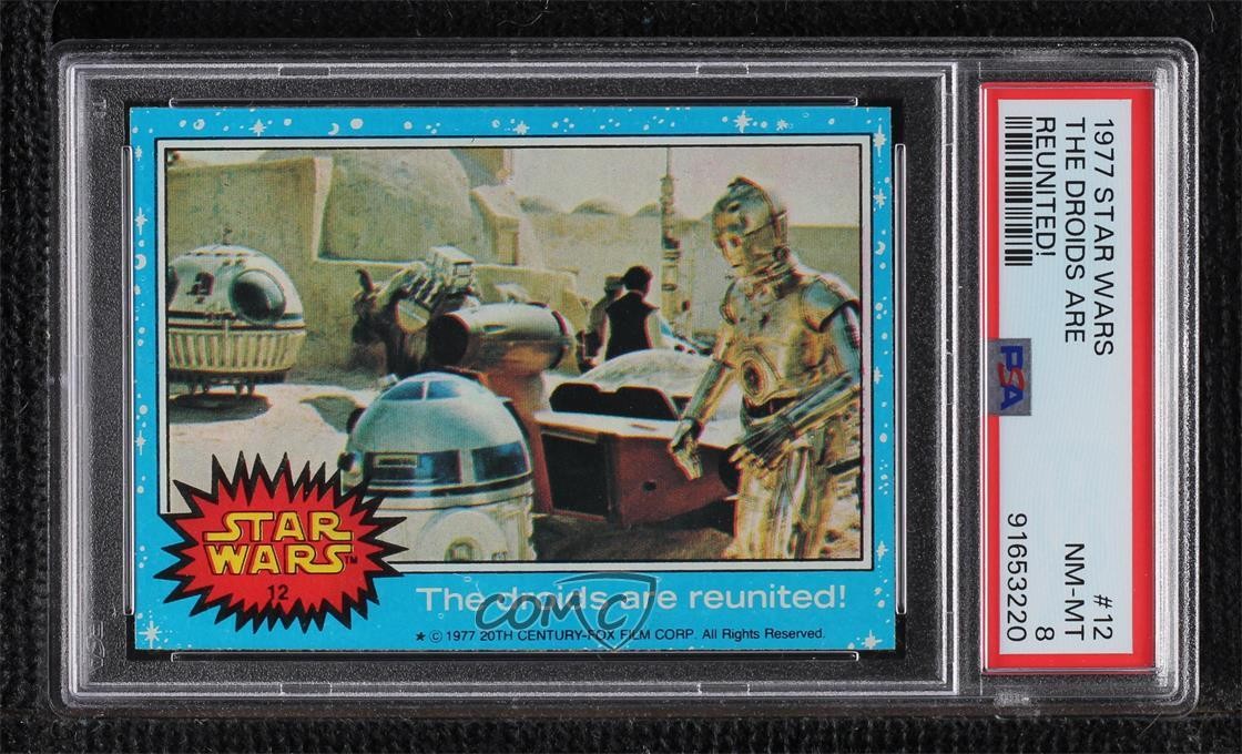 1977 Topps Star Wars R2-D2 C-3PO The Droids are Reunited! #12 PSA 8 p1l