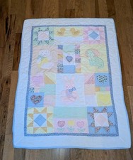 Vintage Baby Crib Handmade Quilt Blanket Patchwork Animals