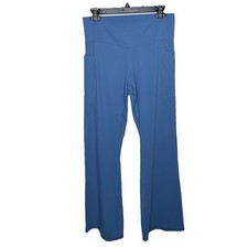 Member's Mark Flare Yoga Pants High Rise Stretch Slash Pockets Blue Large