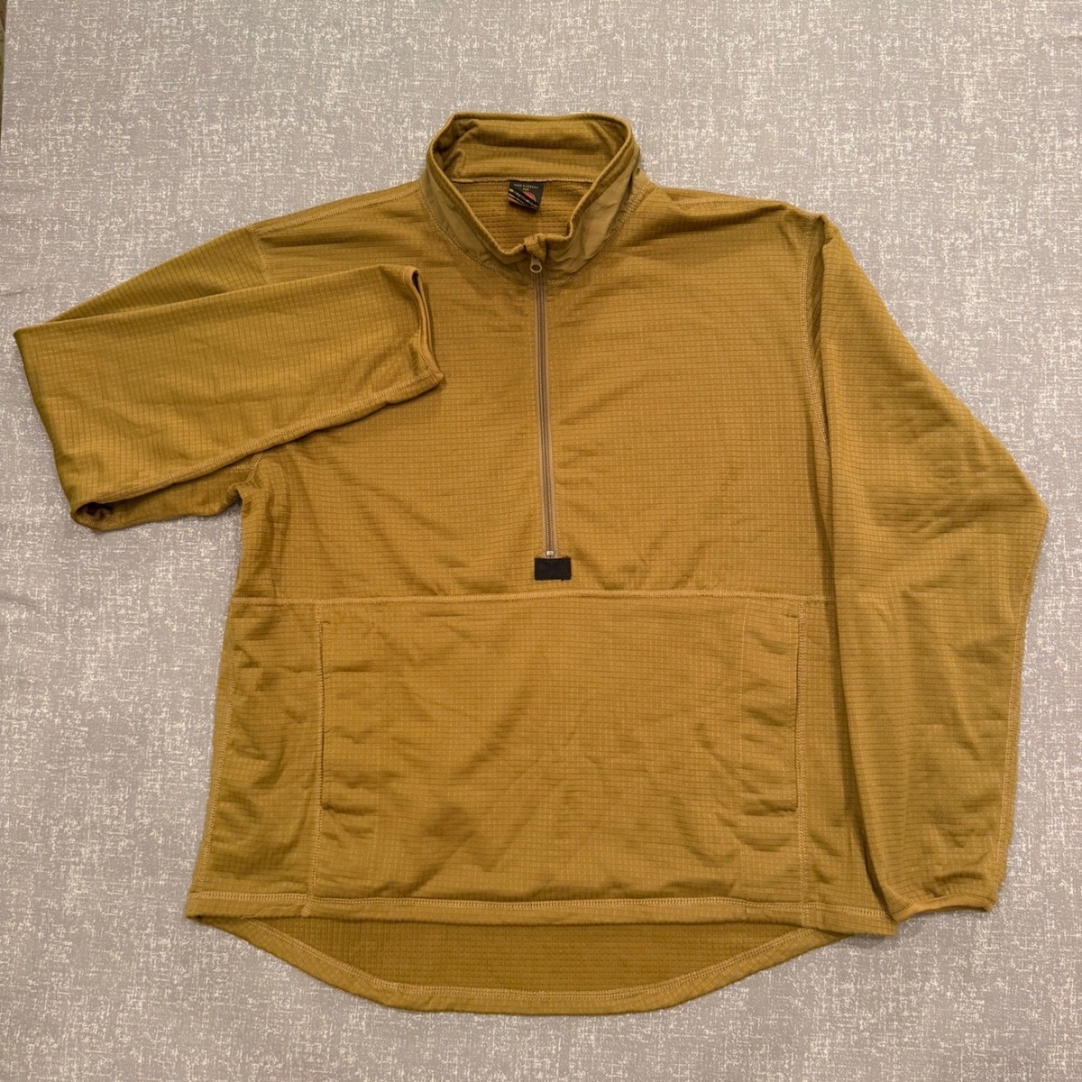 Peckham USMC Polartec Grid Fleece Pullover Coyote Brown Mens XXL-REG Quarter Zip View 2