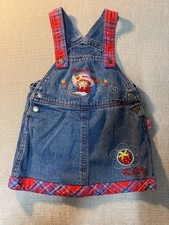 Vintage Strawberry Shortcake 'Berry Cute ' Denim Overall Dress Pinafore