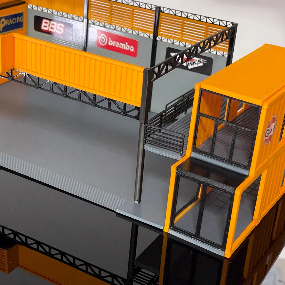 1/64 Diorama Car Garage Container Model Car Showroom Display Scene Model Gift - Image 4 of 4