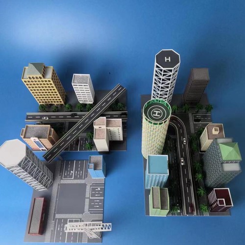 Diorama 1/300 Building Model Railway Layout High-Rise House Scene Display Model - Picture 4 of 48