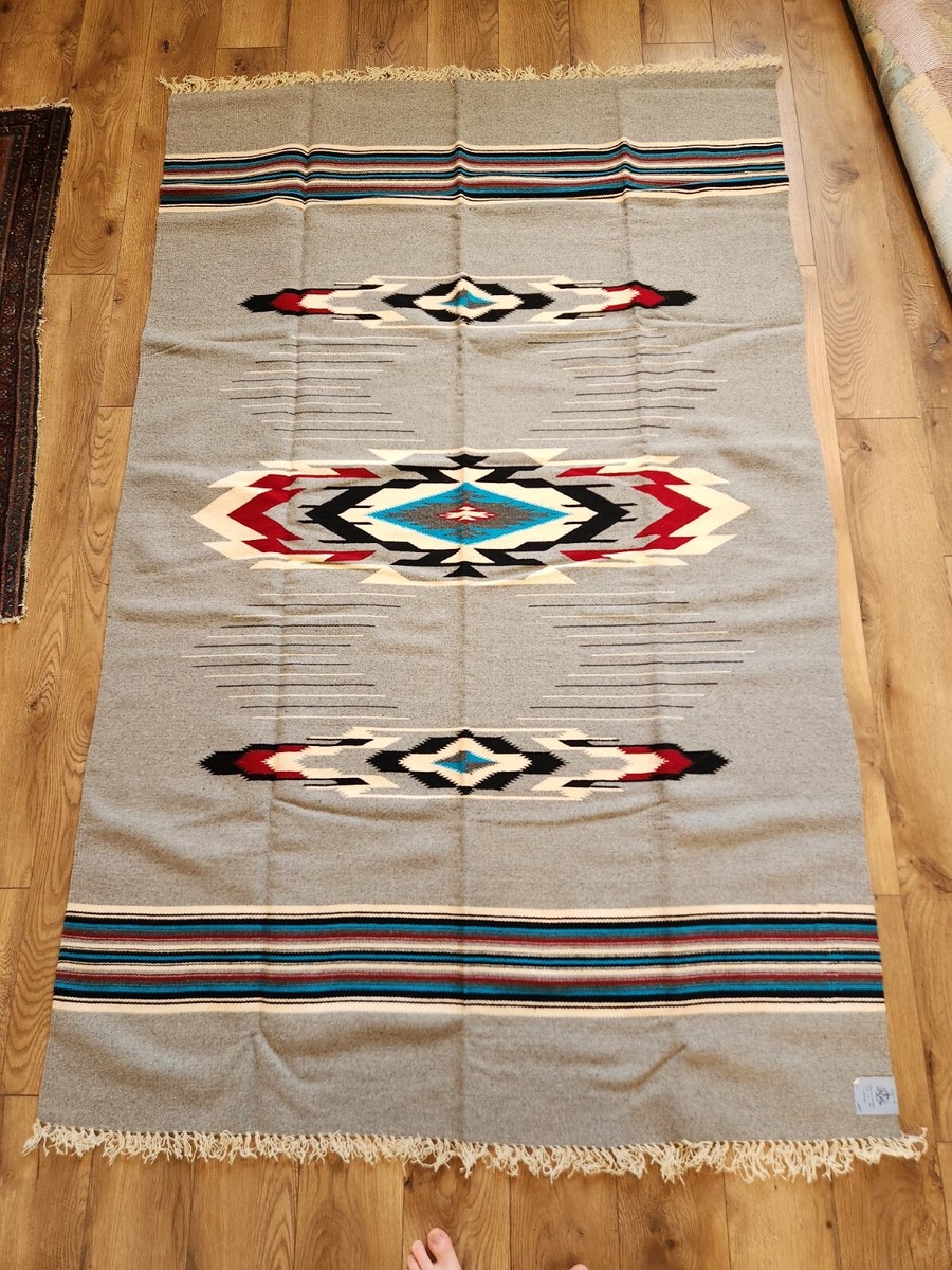 Vintage Ortega's CHIMAYO 100% Wool Blanket 84