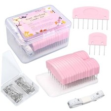 Knit Blocking Pins Kit,20Pcs Knit Blocking Combs,100 T-pins for Blocking White