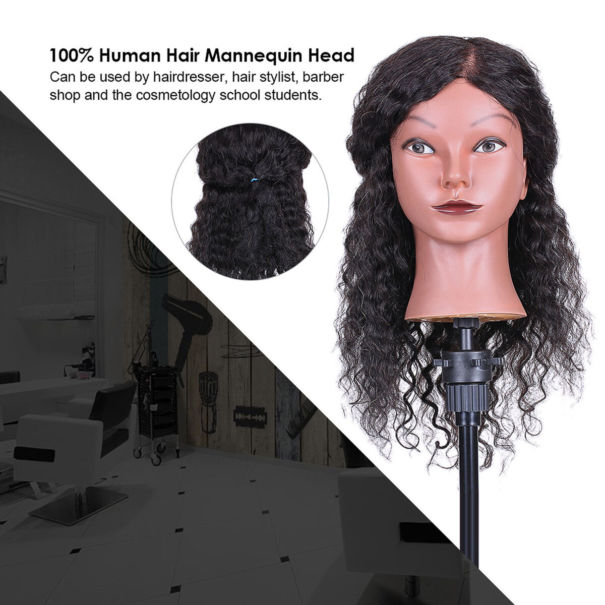 Curly Hair Mannequin Head Hairdressing Training For Hair Styling