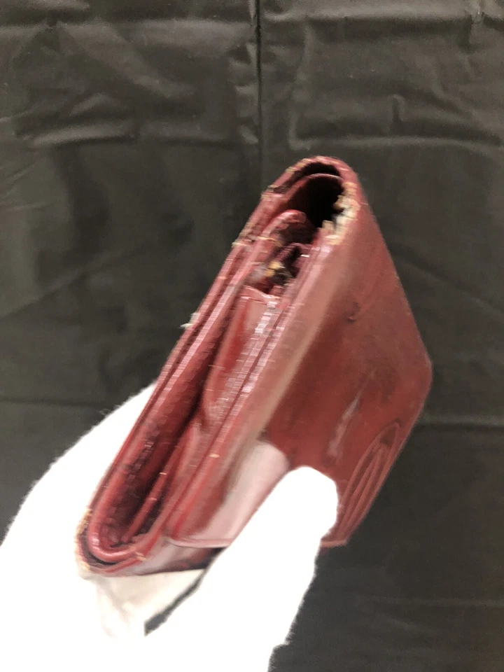 Auténtico estuche para tarjetas de feliz cumpleaños CARTIER BORGOÑA de cuero Foto 2 de 4