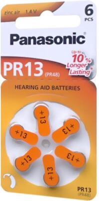 6x Panasonic Worldwide PR10 Batterie Per Apparecchi Acustici PR230L PR536 1,4V