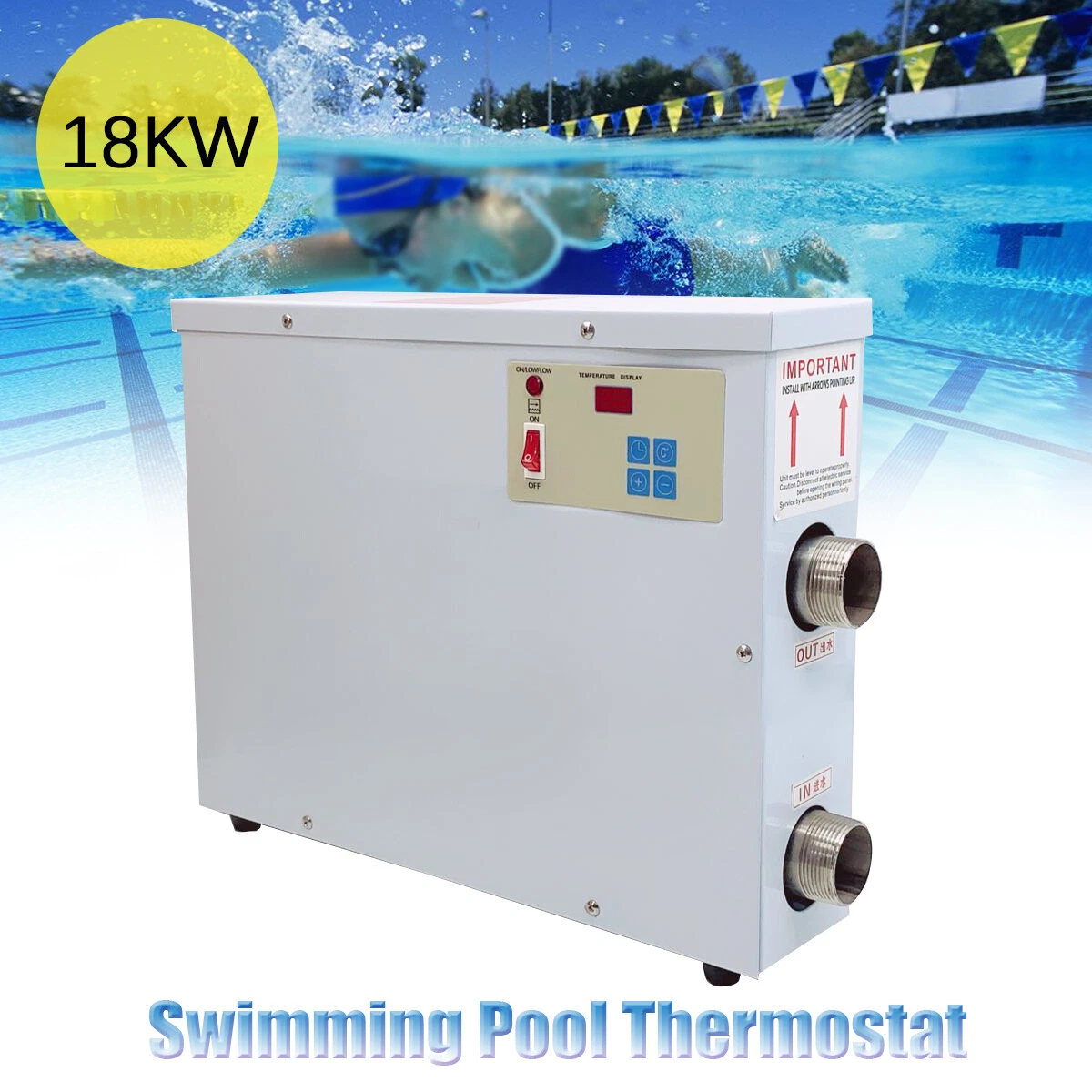 18KW Electric Pool Heater for In Ground Pools 220V Electric Swimming Pool  Heater | eBay