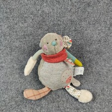 Moulin Roty Mouse Plush Doll Les Jolis Lovey Patterns Knit Stuffed Toy No Sound