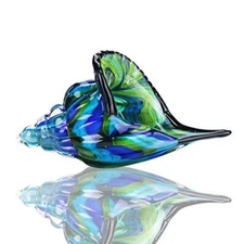QFkris Glass Conch, Hand Blown Seashell Art Glass Figurine,  Assorted Colors 