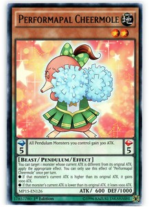Performapal Cheermole - MP15-EN126 - Rare - 1st Edition x3 - Near Mint
