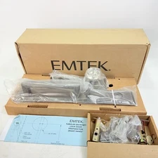 Emtek 4212MUS15A Melrose Handleset W/ Modern Disc Glass Knob - Pewter