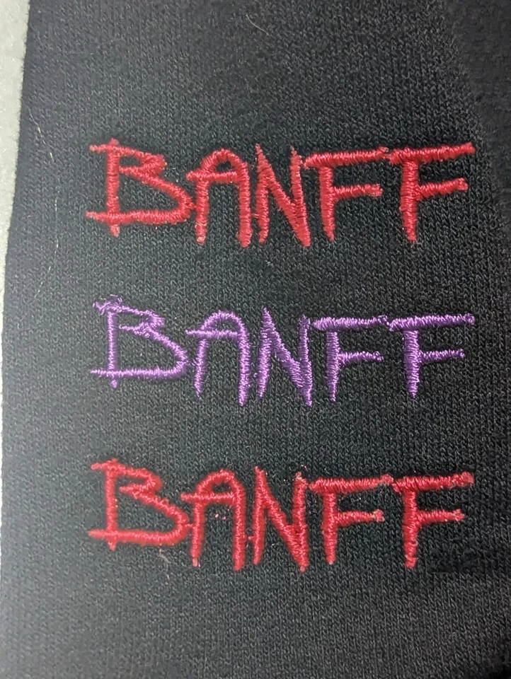 De colección. Pullover mediano Banff Canada adulto The Shirt Company rosa púrpura negro Foto 4 de 4