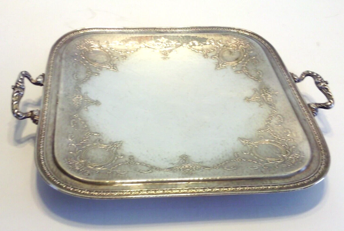 Vtg HOMAN Nickel Silver Plate Platter W.M.Mounts 03140. USA. 9.25