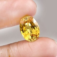 AAA Natural Flawless Ceylon Yellow Sapphire Loose Oval Gemstone Cut 12x10 MM