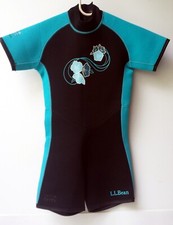 Camaro Neoprene Youth Shorty Wet Suit by LL BEAN Black / Teal No Size Tag