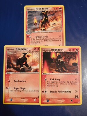 Pokemon Cards Houndoom and Houndourx2 (Team Magma/Aqua)