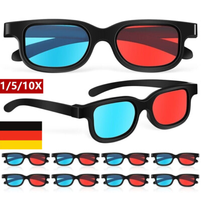 1-10 Stück Rot und Blau 3d Brille Film Anaglyph Brille 3D Gläser Heimkino Kino