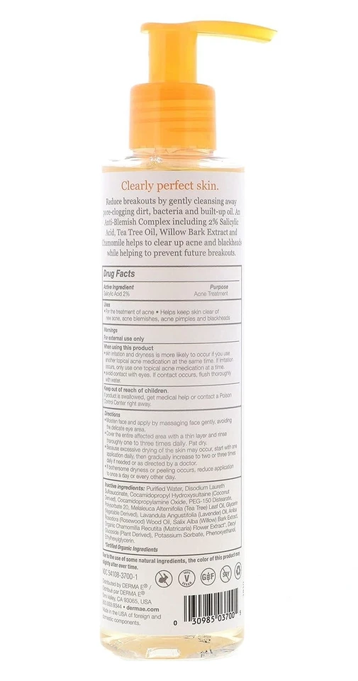 Derma E lavado de limpieza profunda de poros para acné muy claro 6 fl oz 175 ml Foto 2 de 2