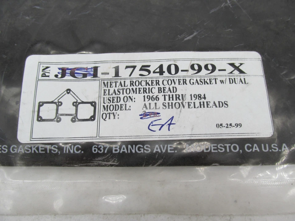 (1) Juntas individuales Harley Davidson James Gaskets Metal Rocker Cover Gasket 17540-99 Foto 3 de 3