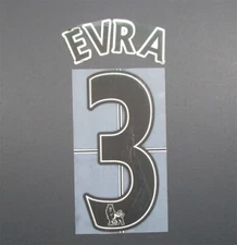 2007 - 2013 OFFICIAL SPORTING ID LEXTRA EVRA 3 PLAYER SIZE BLACK NAMESET