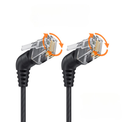 CAT6A Ethernet Cable 10Gbps 360° Rotatable RJ45 Pure Copper Thin Wire