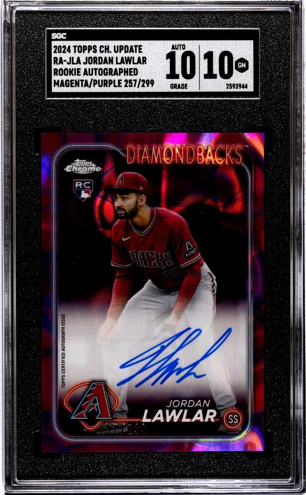 2024 Topps Chrome Update RA-JLA Jordan Lawlar Rookie Auto Magenta/Purple /299