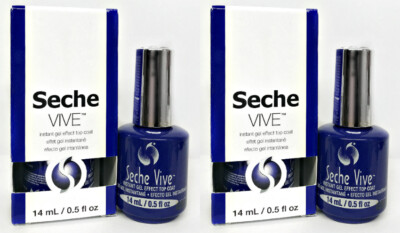 2 x Seche VIVE - Instant Gel Effect Nail Top Coat 0.5oz/14ml