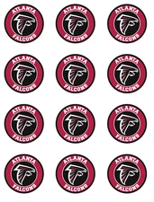 12 count Atlanta Football Edible Image rounds, Wafer paper, pre cut