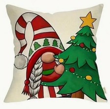 BG17331 Christmas Tree Gnome throw pillow cover only