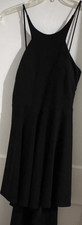 Windsor Black Chiffon Fit & Flare Mini Dress V-Neck Spaghetti Strap S